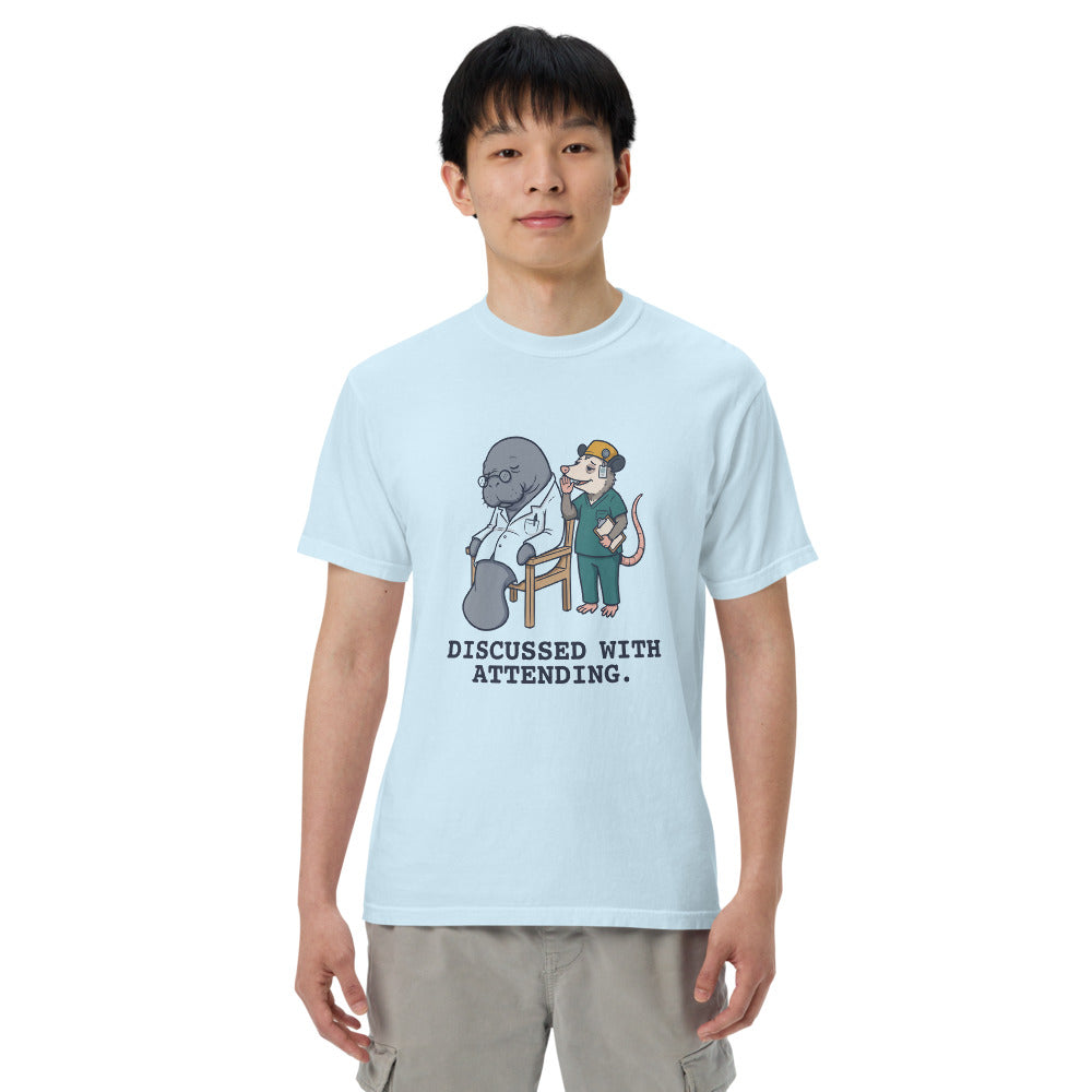 Physicians & Residents collection: Discussed With Attending. tee, on a man
