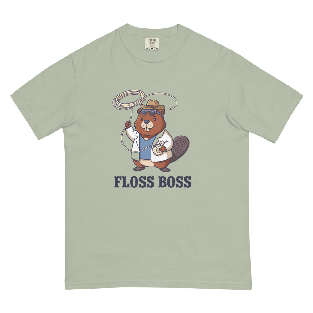 Floss Boss tee in Bay, flat lay