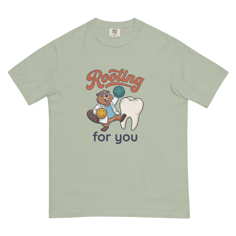 Rooting for You tee in Bay, flat lay