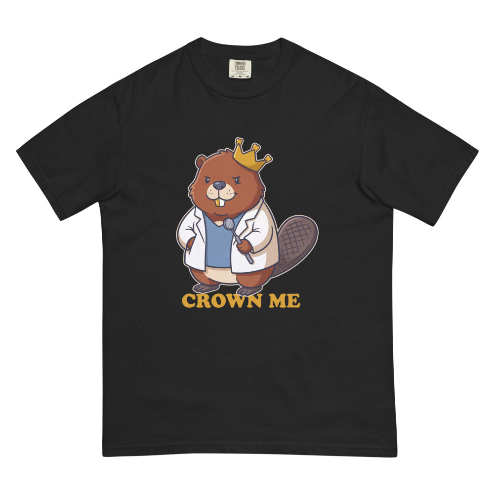 Crown Me tee in Black, flat lay