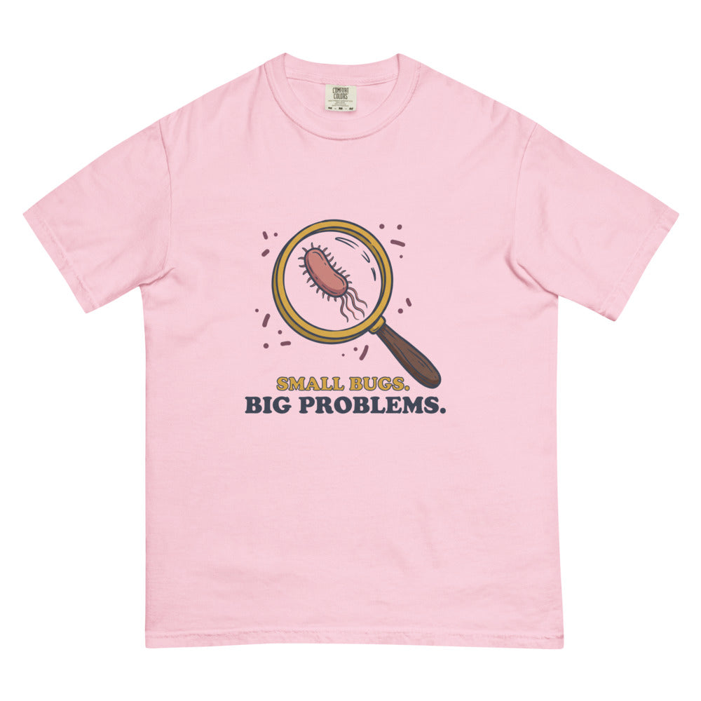 Small Bugs. Big Problems. tee in Blossom, flat lay