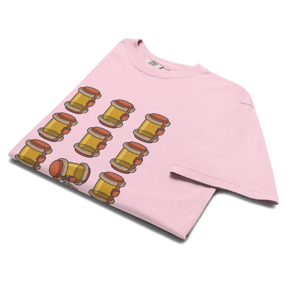 The Tube System Is Down: Carrier Grid tee in Blossom, folded