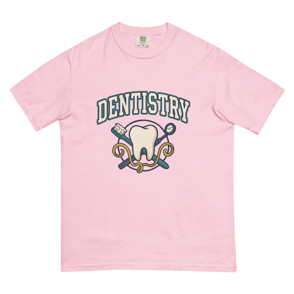 Dentistry tee in Blossom, flat lay