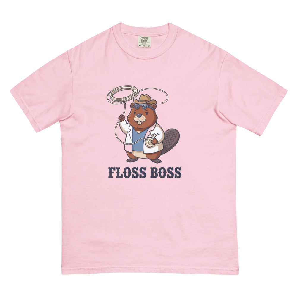 Floss Boss tee in Blossom, flat lay