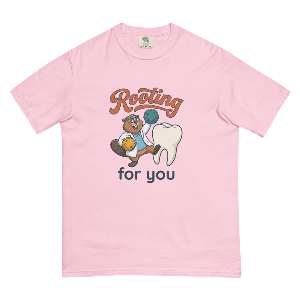Rooting for You tee in Blossom, flat lay