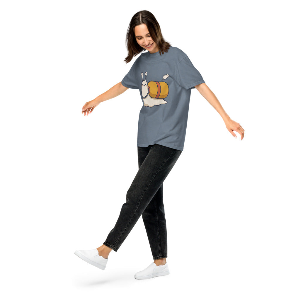 Stat tee in Blue Jean, on a woman