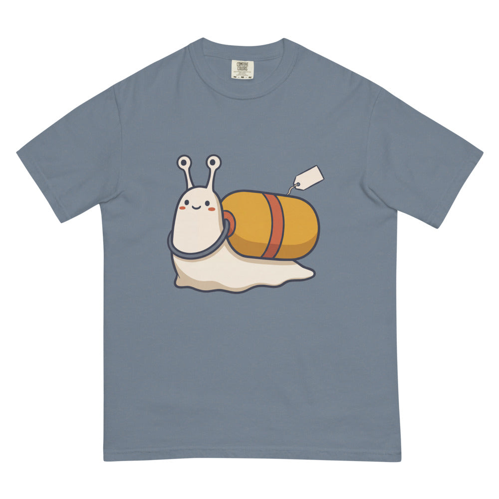 Stat tee in Blue Jean, flat lay