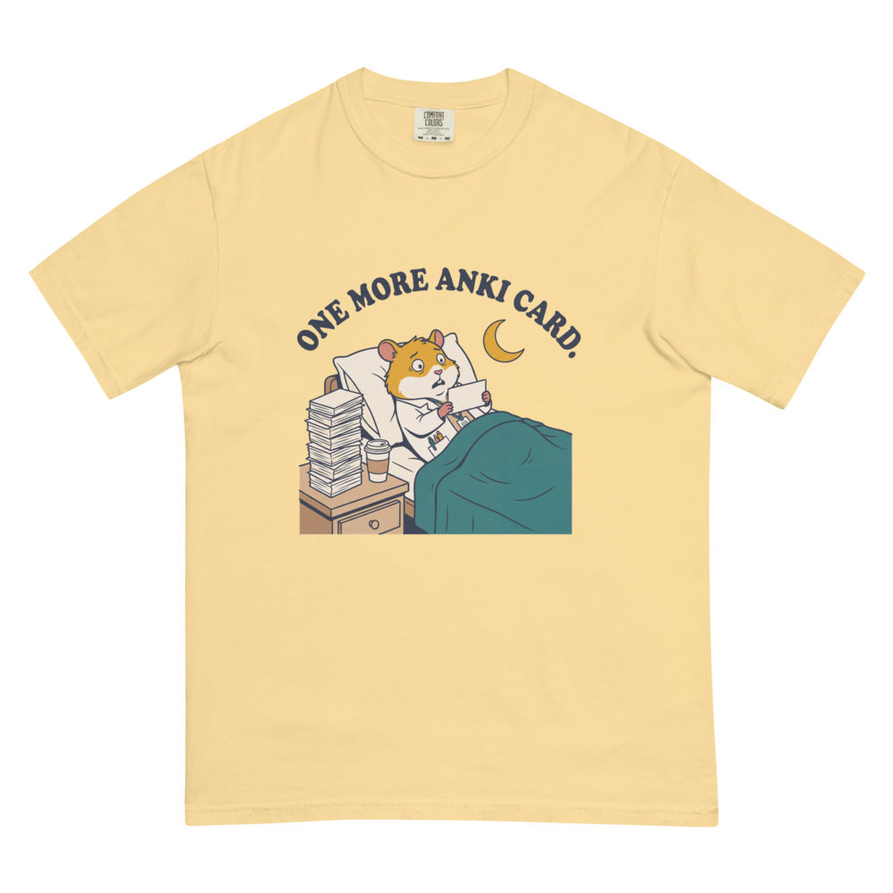 One More Anki Card. tee in Butter, flat lay