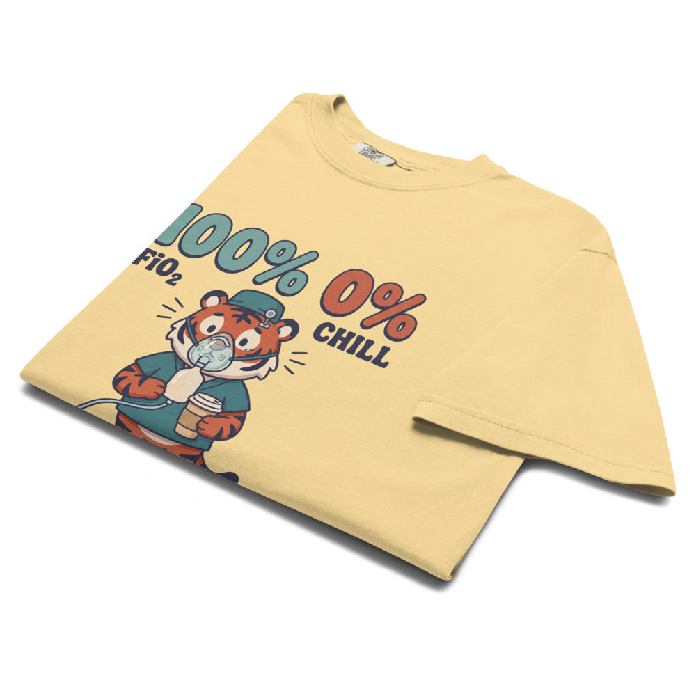 100% FiO2, 0% Chill tee in Butter, folded