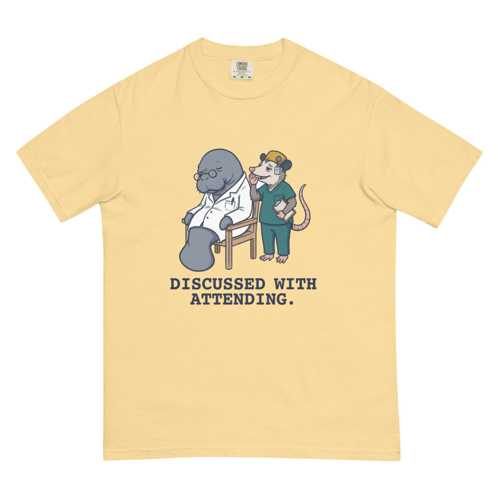 Discussed With Attending. tee in Butter, flat lay