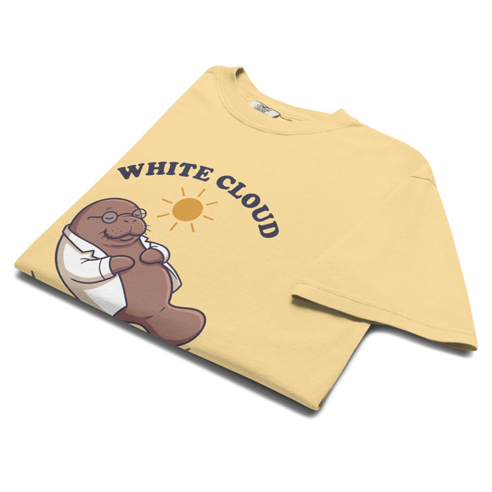 White Cloud tee in Butter, folded