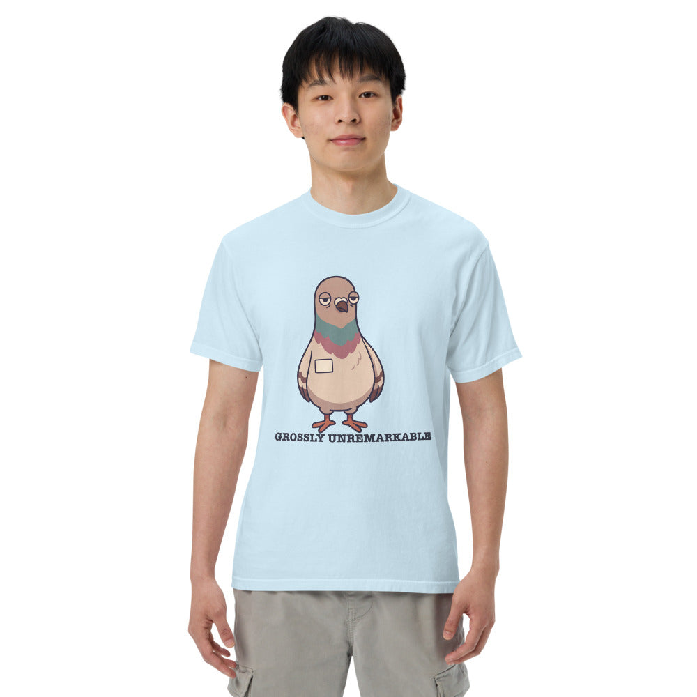 Grossly Unremarkable tee in Chambray, on a man