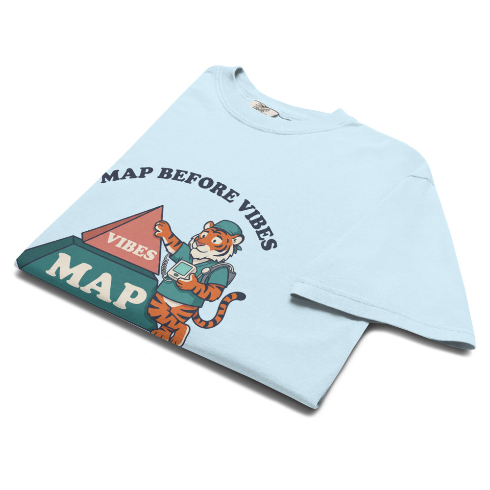 MAP Before Vibes tee in Chambray, folded