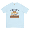 I've Got a Pressor for That tee in Chambray, flat lay