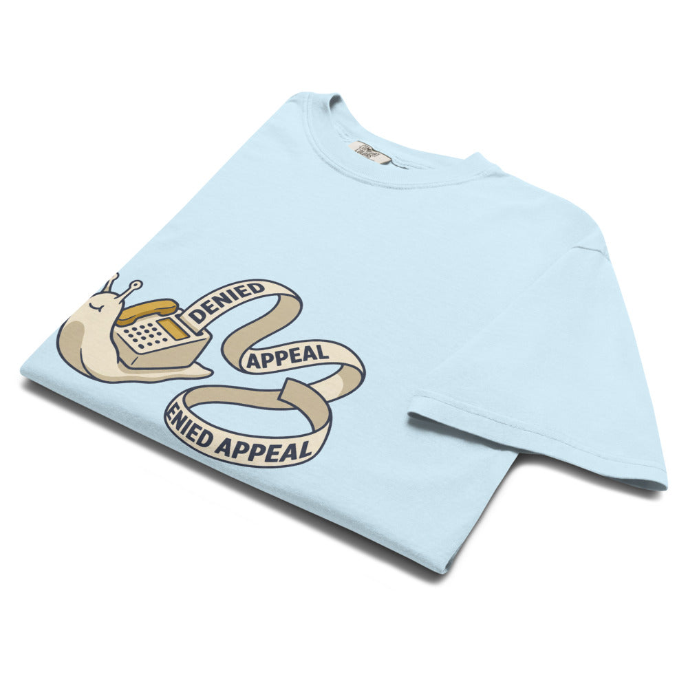 Denied. Appeal. Denied. Appeal. tee in Chambray, folded