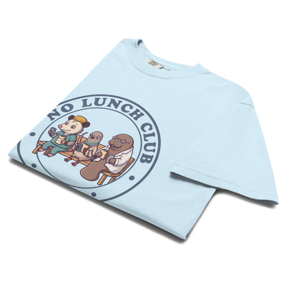 No Lunch Club on a Comfort Colors 1717 tee in Chambray