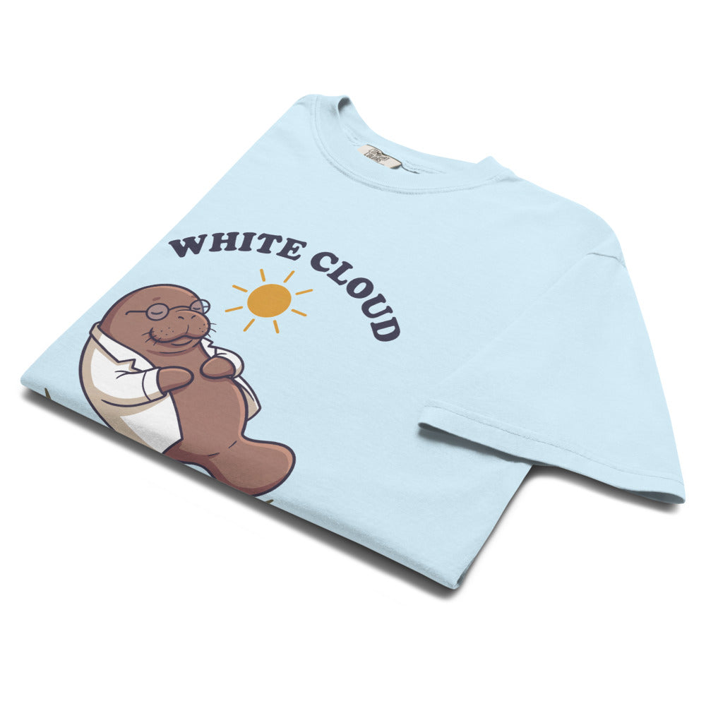 White Cloud tee in Chambray, folded