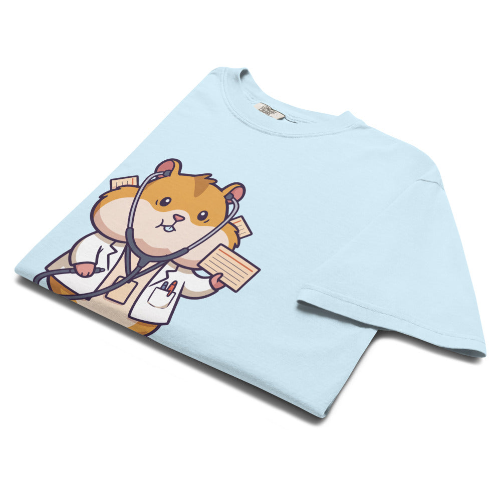 Hank tee in Chambray, folded