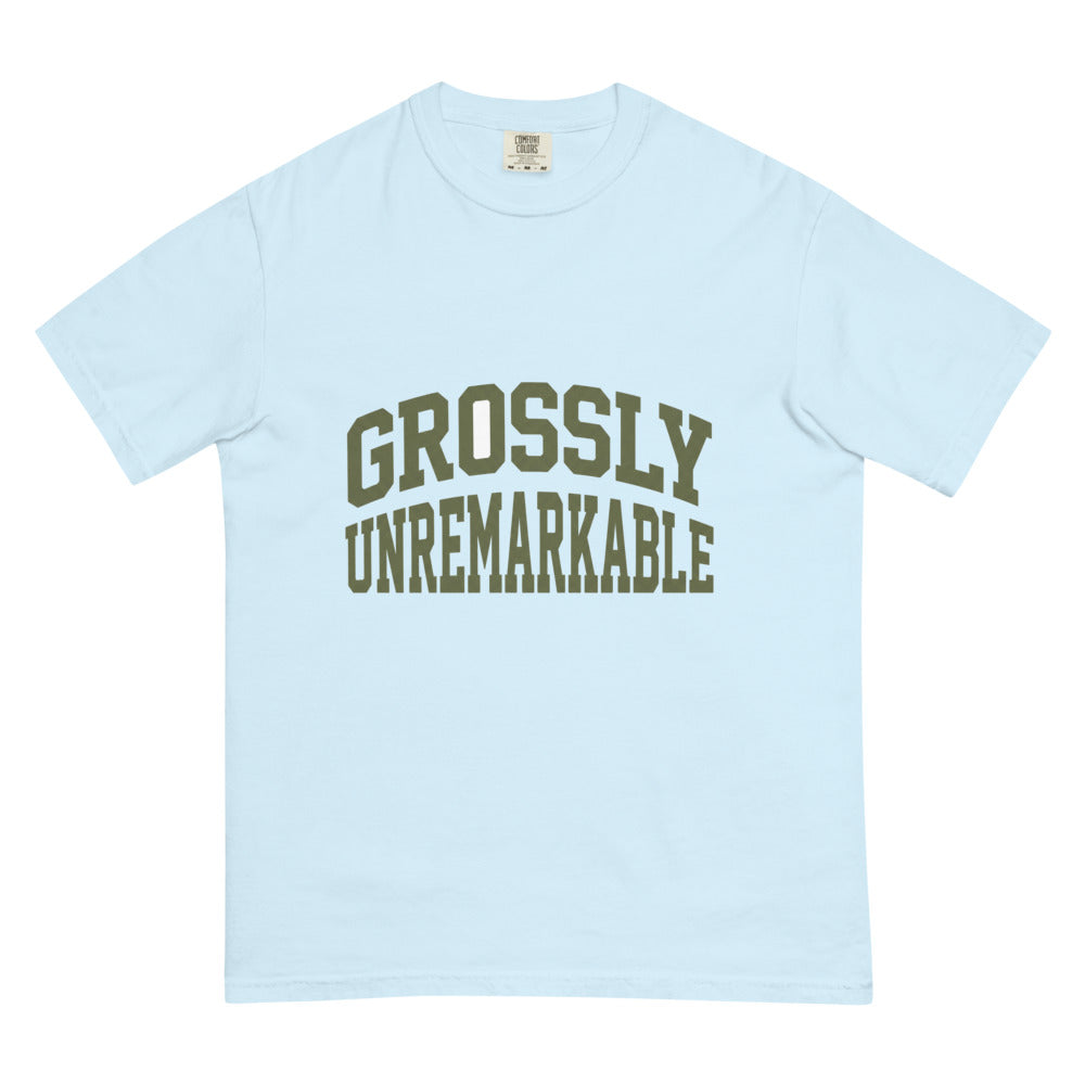 Grossly Unremarkable tee in Chambray, flat lay