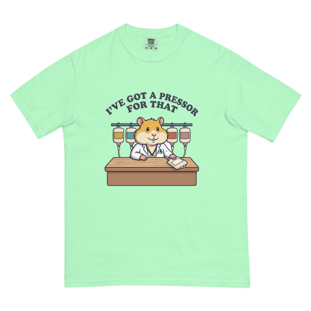 I've Got a Pressor for That tee in Island Reef, flat lay