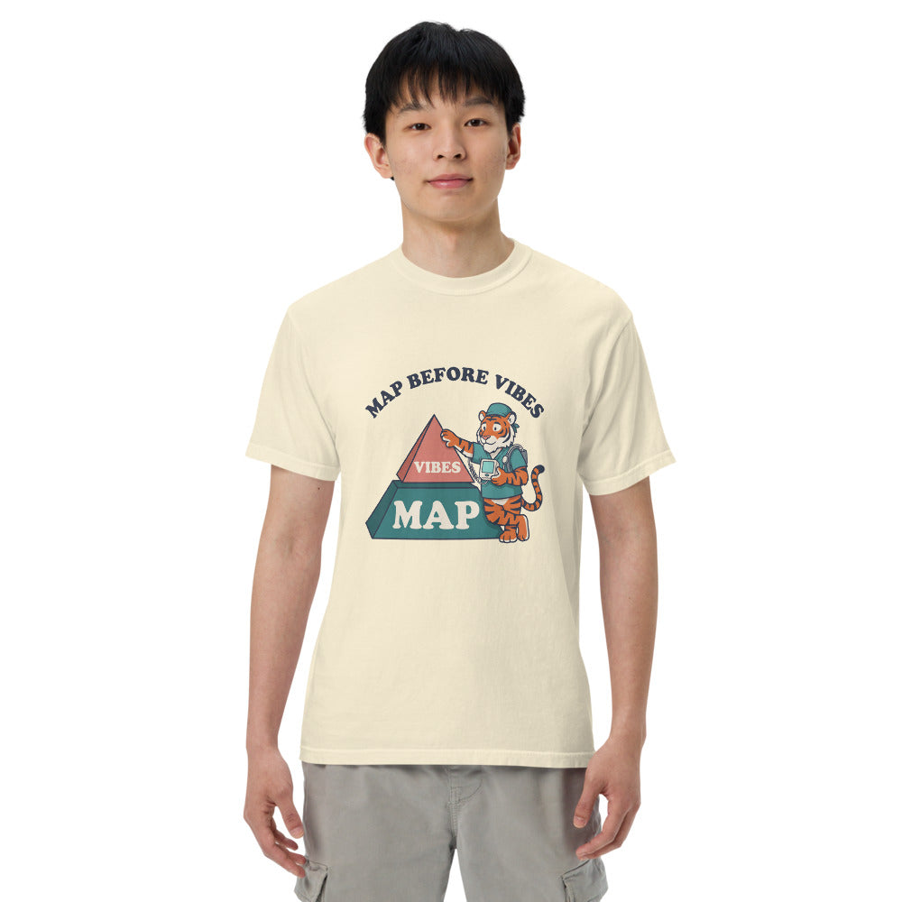 MAP Before Vibes tee in Ivory, on a man