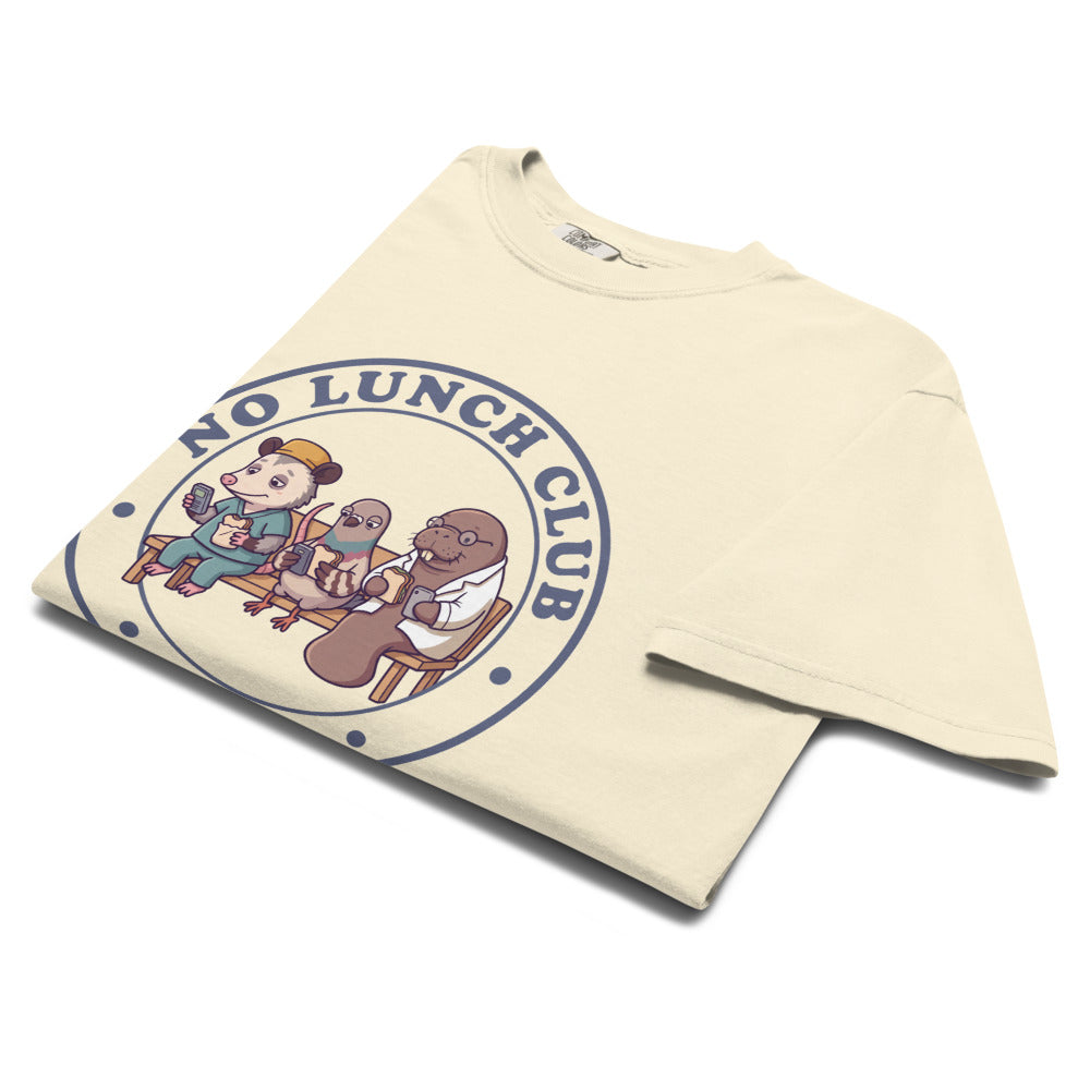 No Lunch Club tee in Ivory, folded