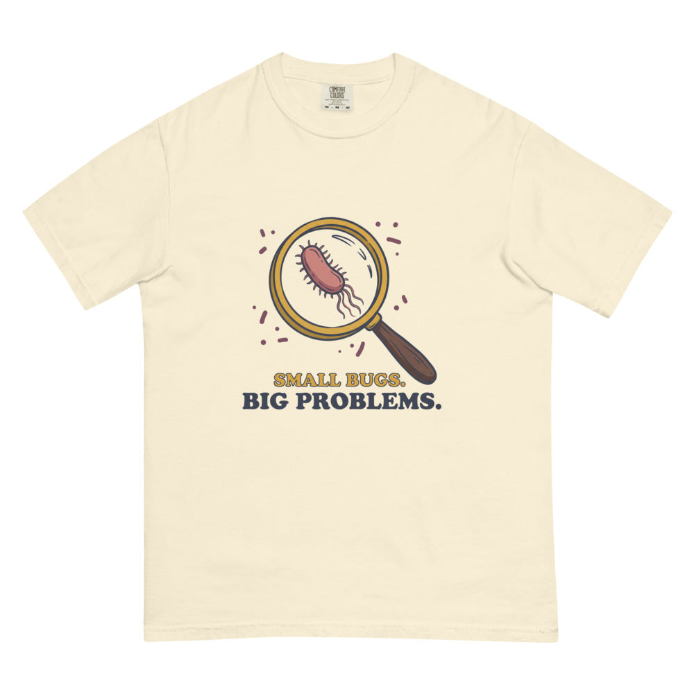 Small Bugs. Big Problems. tee in Ivory, flat lay
