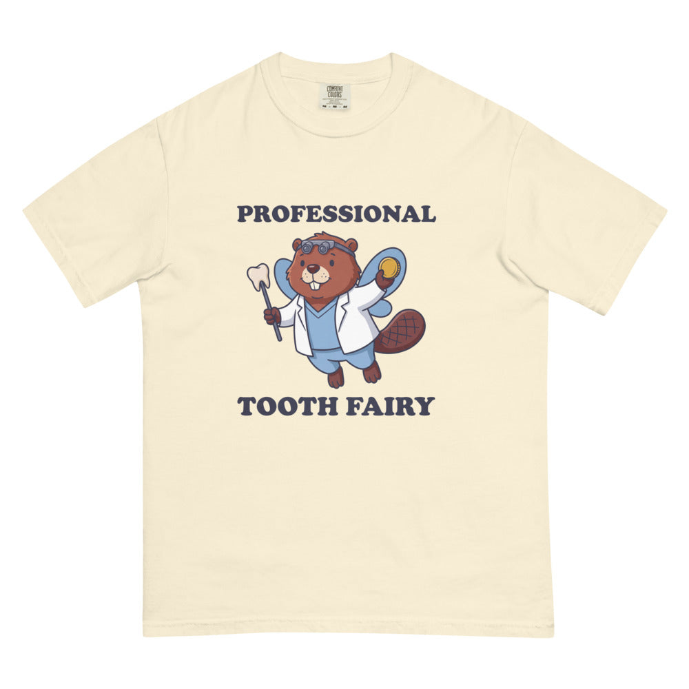 Professional Tooth Fairy tee in Ivory, flat lay