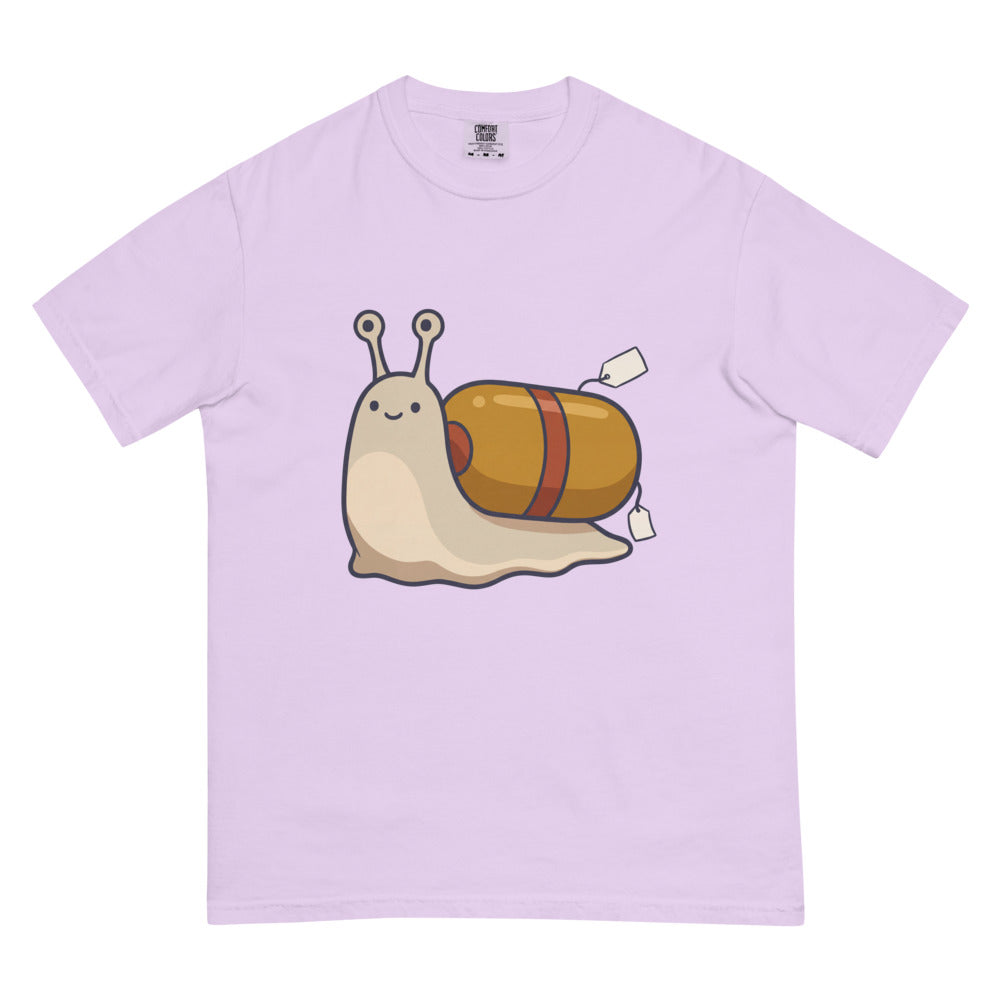 Stat tee in Orchid, flat lay