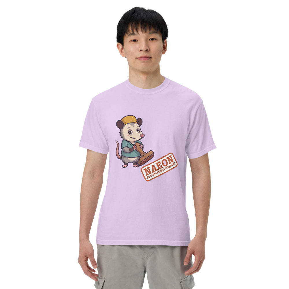 NAEON tee in Orchid, on a man