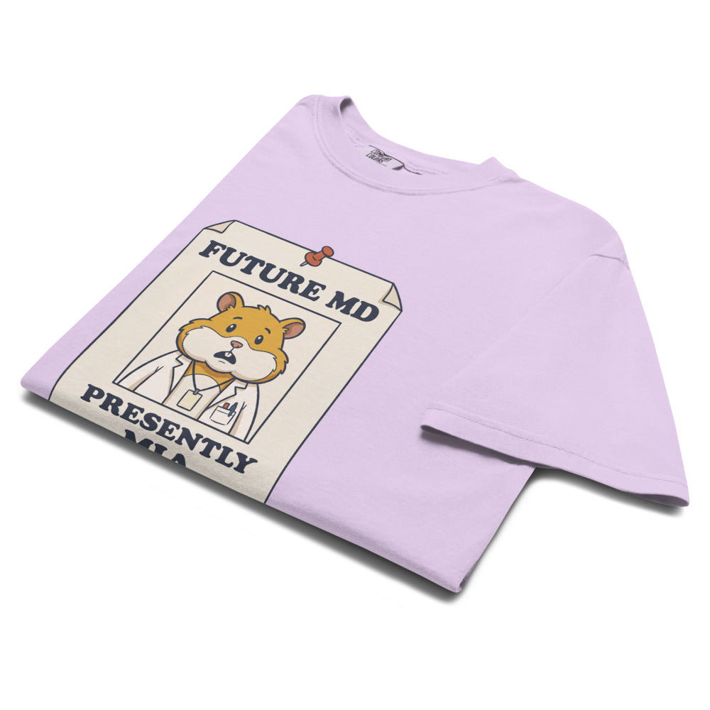 Future MD, Presently MIA tee in Orchid, folded