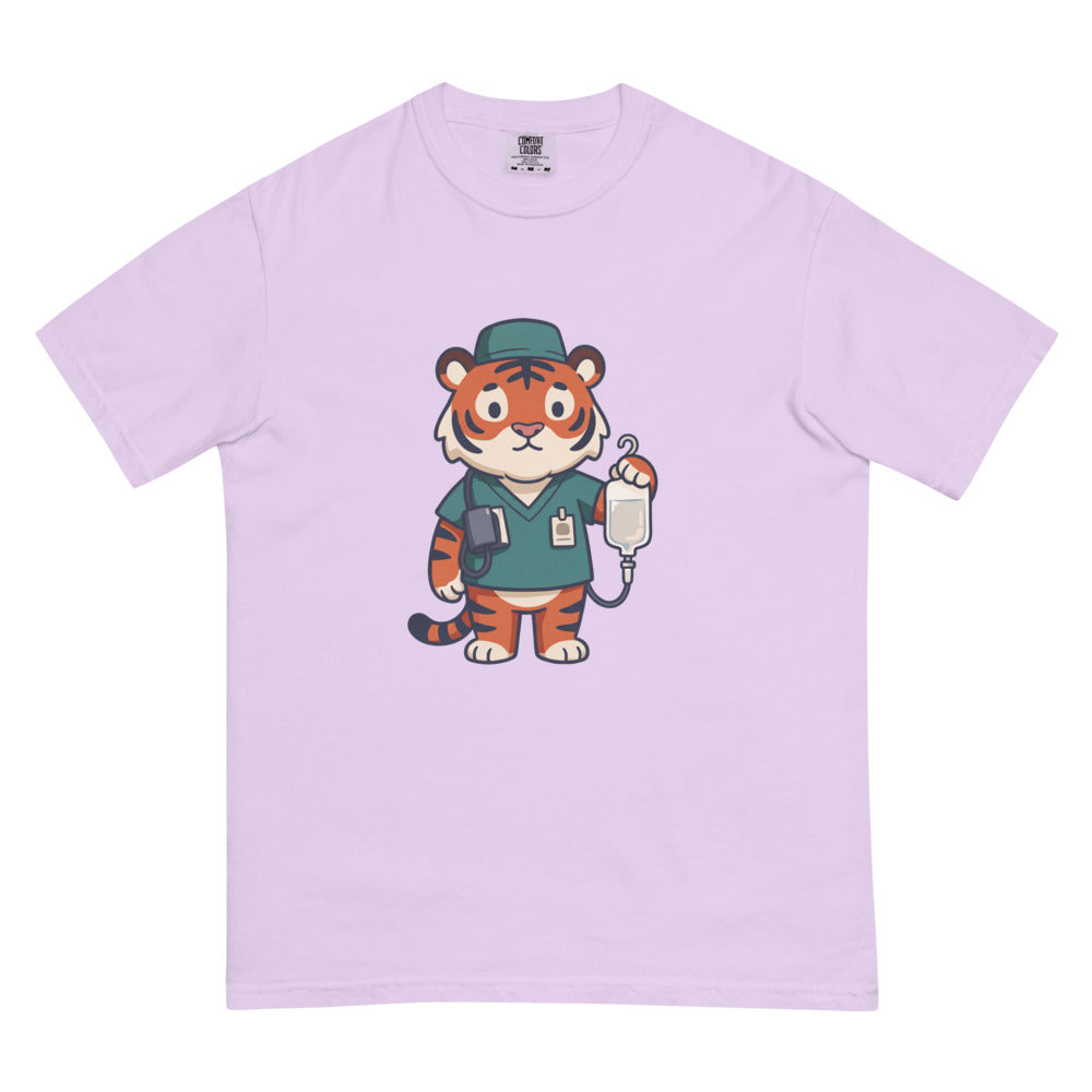 Levi tee in Orchid, flat lay