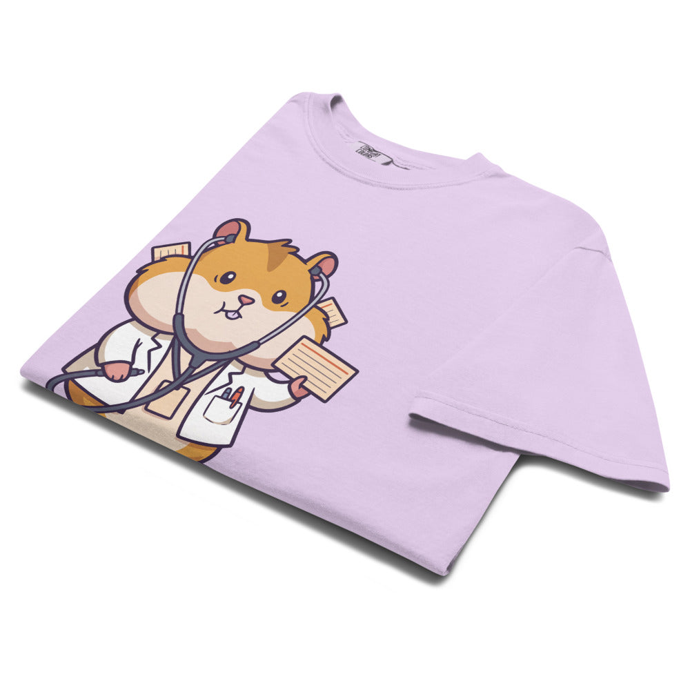 Hank tee in Orchid, folded