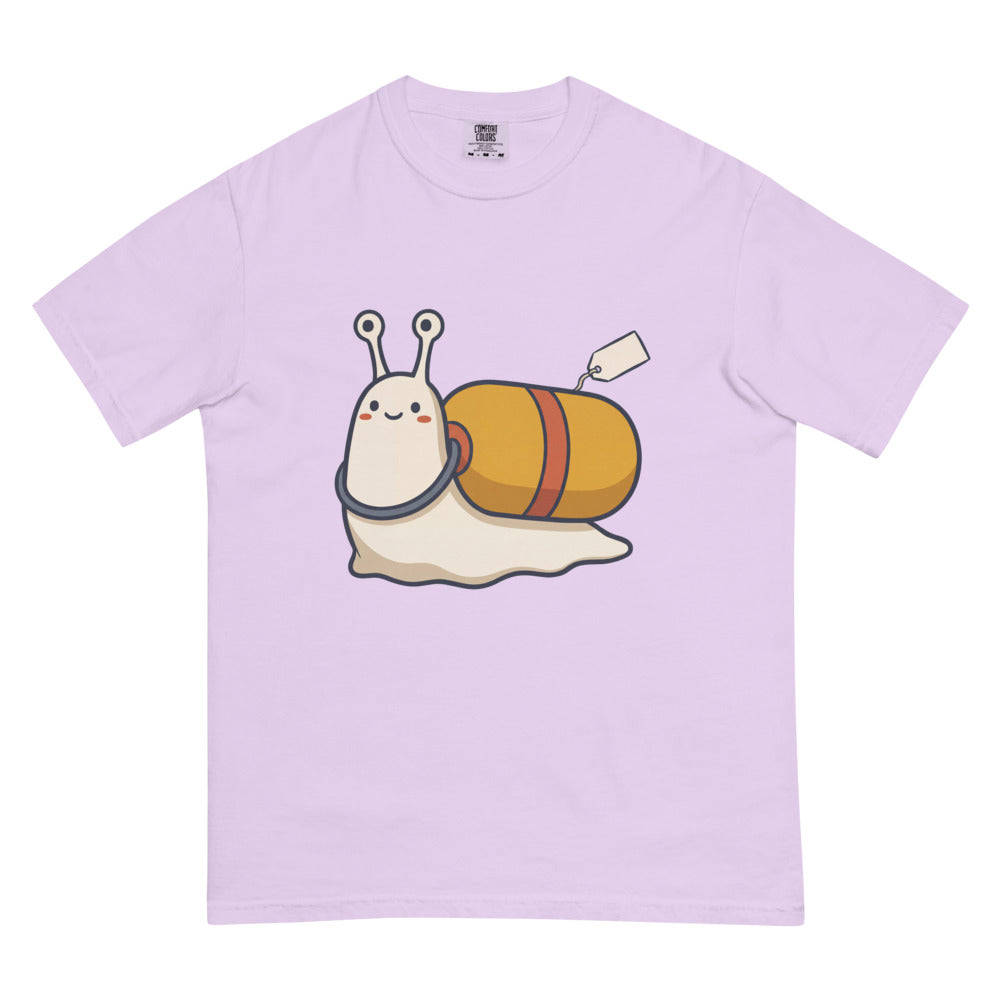 Stat tee in Orchid, flat lay