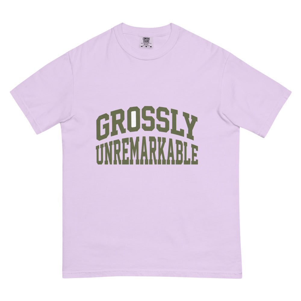 Grossly Unremarkable tee in Orchid, flat lay